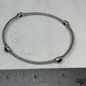Women’s David Yurman Elegant 925 Sterling Silver 4 Station Bangle Bracelet